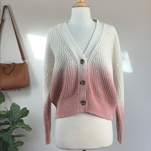 Madewell dip dye courtland cardigan sweater in pale lilac. AI214